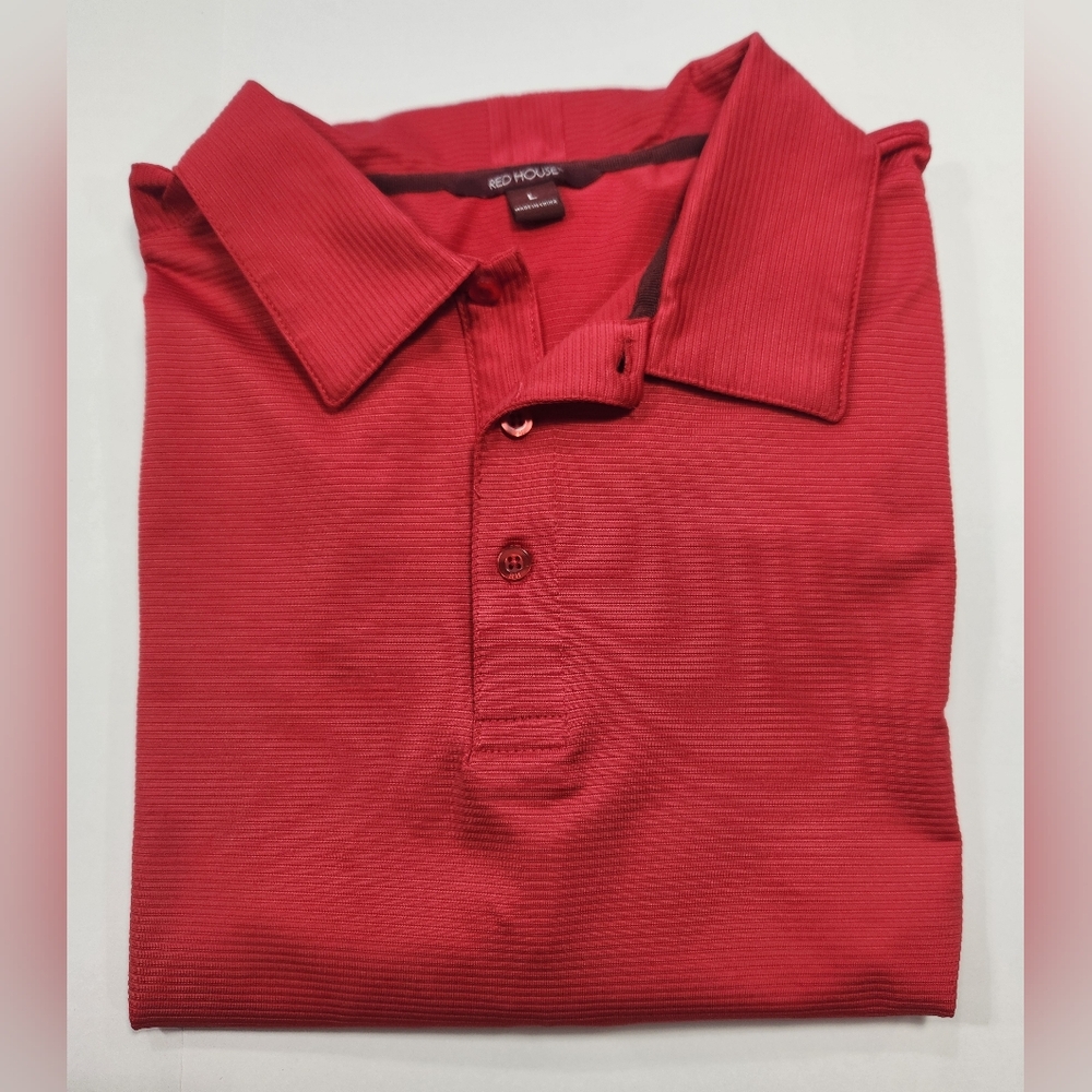 Red House Men's Vibrant Red Polo Shirt NWOT